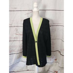 Exclusively Misook Knit One Button Closure Textured‎ Cardigan Size XL